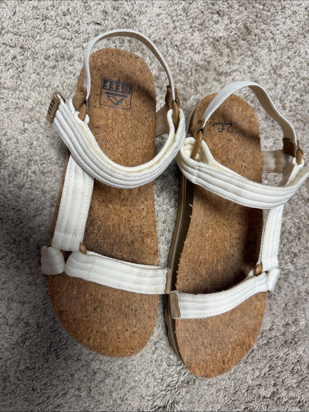 Reef Women’s White Cork Footbed Strap Sandals